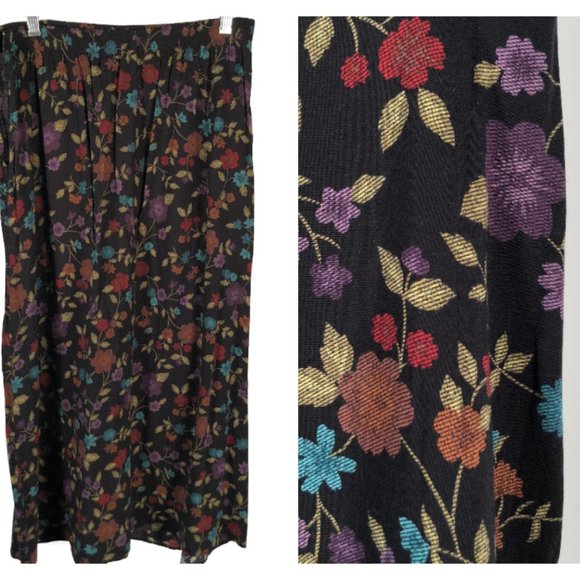 Prophecy by Sag Harbor Sweater Top PM Floral Midi Skirt  M Vintage 3-pc Set - Picture 4 of 8